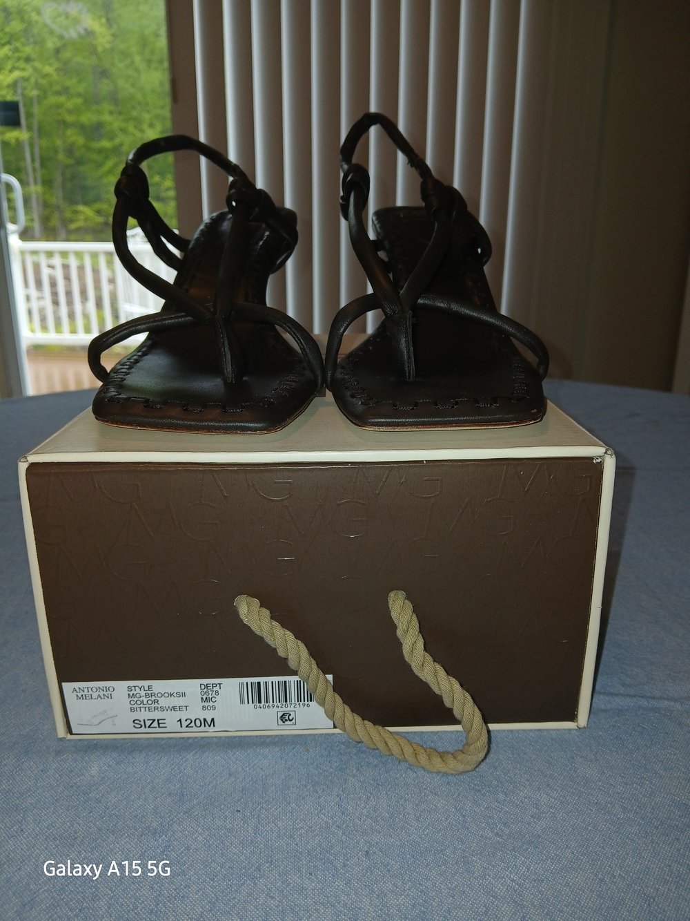 ANTONIO MELANI Brown Strappy Braided Square-Toe Heels
